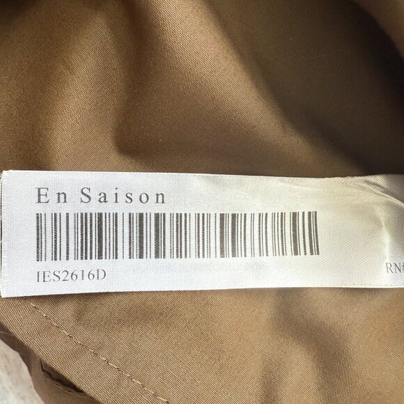 En Saison Gilda Tie-Back Poplin Mini Dress Women's Small Brown Tiered Boho NWT - Picture 15 of 16